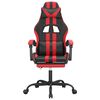vidaXL Chaise de jeu avec repose-pied Noir et rouge Similicuir