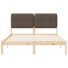 vidaXL Cadre de lit avec t&ecirc;te de lit rembourr&eacute;e Taupe 140 x 190 cm