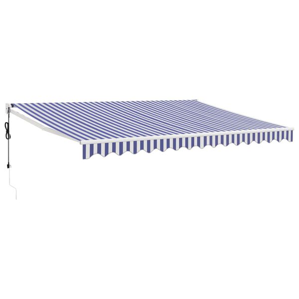 vidaXL Auvent r&eacute;tractable automatique bleu et blanc 4x3 m