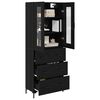 vidaXL Haut Armoire avec tiroir 2 pcs Ch&ecirc;ne noir Bois d'ing&eacute;nierie