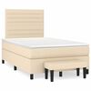 vidaXL Sommier &agrave; lattes de lit avec matelas cr&egrave;me 120x190 cm tissu