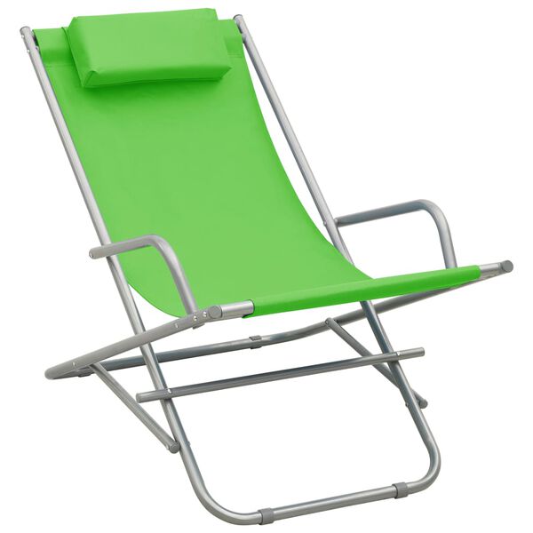 vidaXL Chaises &agrave; bascule lot de 2 Acier Vert