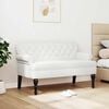vidaXL Banc Chesterfield Blanc 119.5 x 64.5 x 75 cm Cuir synthétique