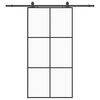 vidaXL Porte coulissante kit de quincaillerie noir 102x205cm verre ESG