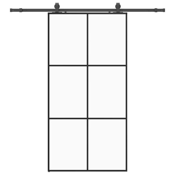 vidaXL Porte coulissante kit de quincaillerie noir 102x205cm verre ESG