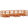 vidaXL Ensemble de salon de jardin 8 pcs Brun Cir&eacute; Pin massif