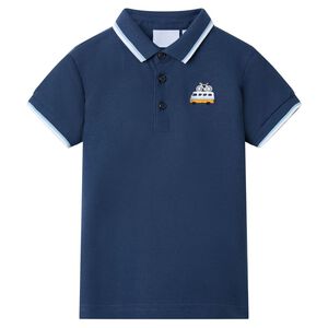 Polo pour enfants bleu fonc&eacute; 92