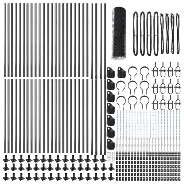 vidaXL Poteau de clôture. Gris 100 x 0,6 m (treillis de 13 mm)