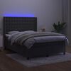 vidaXL Sommier &agrave; lattes de lit matelas et LED Gris fonc&eacute; 140x200 cm