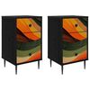 vidaXL Table de chevet BONN 2 pc Ch&ecirc;ne noir 36 x 33 x 61 cm