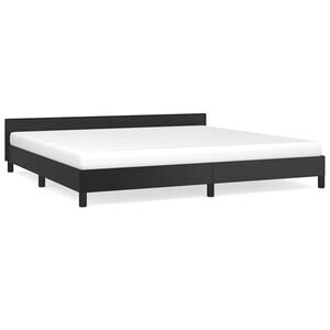 vidaXL Cadre de lit avec t&ecirc;te de lit sans matelas noir 200x200 cm