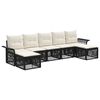 vidaXL Ensemble de canap&eacute; de jardin 7 pc Noir polyrotin