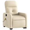 vidaXL Fauteuil inclinable de massage Cr&egrave;me Tissu