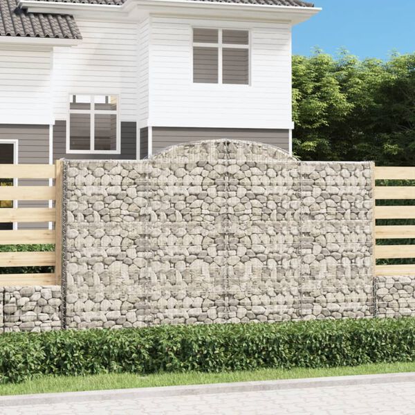 vidaXL Paniers à gabions arqués 10 pcs 300x50x180/200 cm fer galvanisé