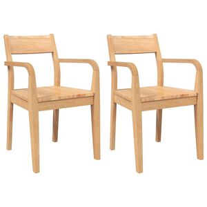 vidaXL Chaises &agrave; manger 2 pcs bois massif naturel caoutchouc