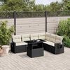 vidaXL Salon de jardin 7 pcs avec coussins noir r&eacute;sine tress&eacute;e