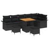 vidaXL Ensemble de canap&eacute; de jardin 9 pc 8-Nombre de places Noir