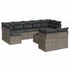 vidaXL Salon de jardin avec coussins 10 pcs gris r&eacute;sine tress&eacute;e