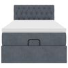vidaXL Cadre de lit ottoman avec matelas gris fonc&eacute; 90x190 cm velours
