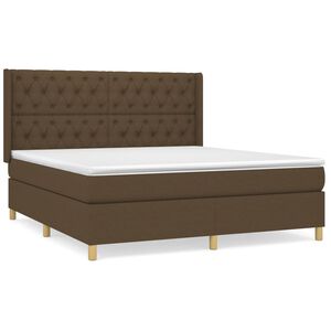 vidaXL Sommier &agrave; lattes de lit avec matelas Marron fonc&eacute; 160x200 cm