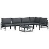 vidaXL Ensemble de canap&eacute; de jardin 6 pc Noir Acier