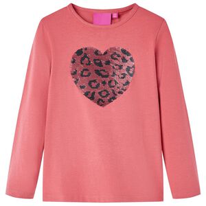 T-shirt enfants &agrave; manches longues rose vieux 92