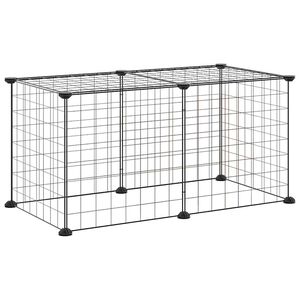vidaXL Cage animaux de compagnie &agrave; 8 panneaux Noir 35x35 cm Acier