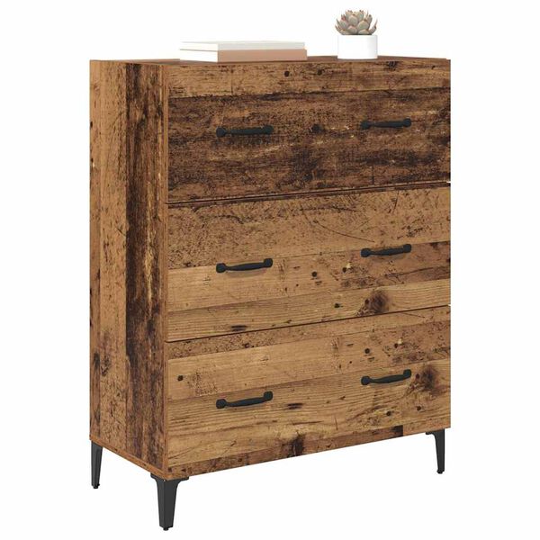 vidaXL Buffet Bois ancien 69,5 x 34 x 90 cm Bois d'ing&eacute;nierie et fer