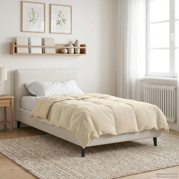 vidaXL Duvet complet toute l'ann&eacute;e Cr&egrave;me 135 x 220 cm Microfibre
