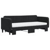 vidaXL Lit de jour avec lit gigogne et matelas noir 80x200 cm velours