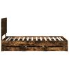 vidaXL Cadre de lit avec tiroir Ch&ecirc;ne fum&eacute; 75 x 190 cm Bois Ing&eacute;nierie