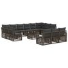 vidaXL Ensemble de canap&eacute; de jardin 14 pc Gris polyrotin