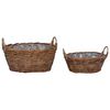 vidaXL Panier de Plante avec stockage 2 pcs Marron Rattan Lacak