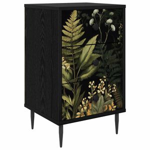 vidaXL Table de chevet RHENEN Ch&ecirc;ne noir 36 x 33 x 61 cm