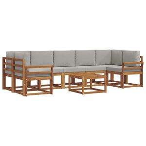 vidaXL Ensemble de canap&eacute;s d'ext&eacute;rieur 8 pcs Gris Naturel et Clair