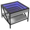 vidaXL Table basse avec LED Infinity sonoma gris 50x50x38 cm