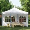 vidaXL Paroi de tente de r&eacute;ception 2 pcs avec fen&ecirc;tre PE Blanc