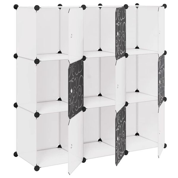 vidaXL Organisateur de rangement cube avec 9 compartiments Noir/Blanc