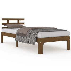 vidaXL Cadre de lit sans matelas marron miel bois massif 100x200 cm