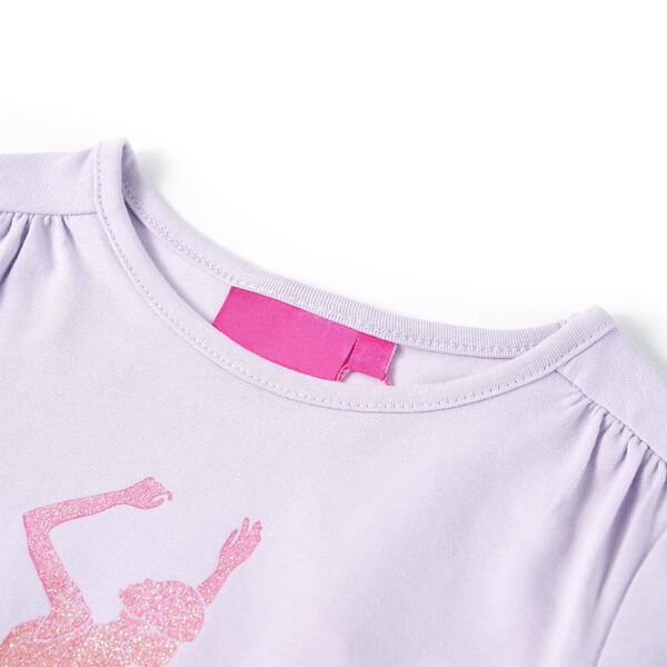 T-shirt enfants &agrave; manches longues lilas clair 116