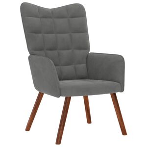 vidaXL Chaise de relaxation Gris fonc&eacute; Velours