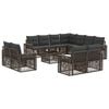 vidaXL Ensemble de canap&eacute; de jardin 12 pc Gris et Gris fonc&eacute; polyrotin