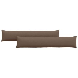 vidaXL Coussins de canap&eacute; 2 pcs Marron 200 x 40 cm tissu