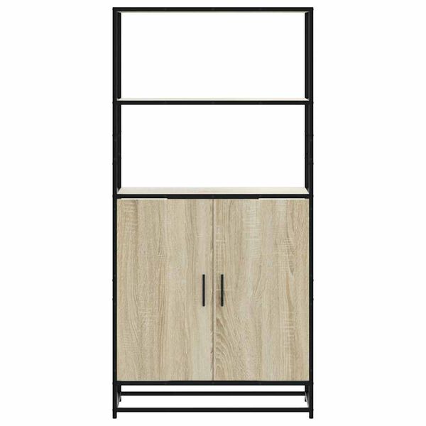 vidaXL Buffet haut chêne sonoma 68x35x139 cm bois d'ingénierie métal