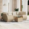 vidaXL Salon de jardin avec coussins 7 pcs beige r&eacute;sine tress&eacute;e
