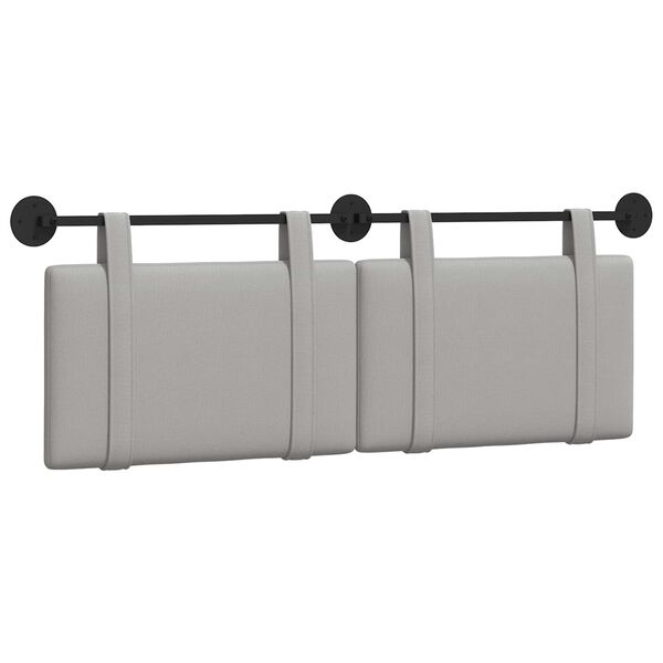 vidaXL T&ecirc;te de lit suspendue Uni Gris nuage 130 x 55 x 5 cm tissu