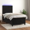 vidaXL Sommier &agrave; lattes de lit et matelas LED Noir 100x200 cm Velours