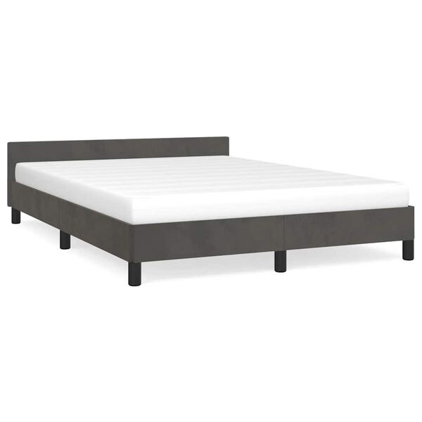 vidaXL Cadre de lit sans matelas gris fonc&eacute; 140x200 cm velours