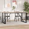 vidaXL Table &agrave; manger cadre en O 180x90x75 cm bois de pin massif acier
