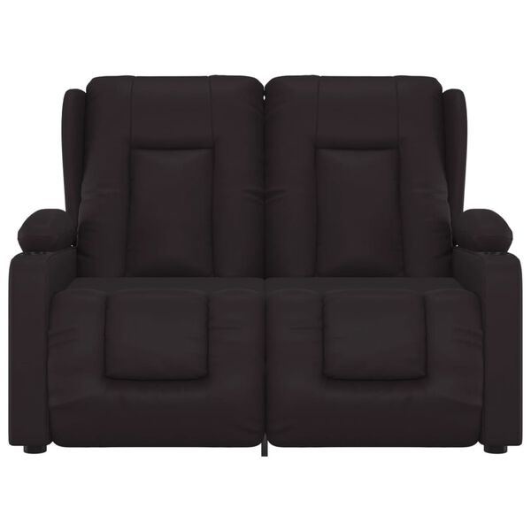 vidaXL Fauteuil inclinable et porte-gobelets 2 places noir similicuir